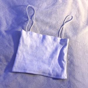 Small White cropped tank top crop top from Zara